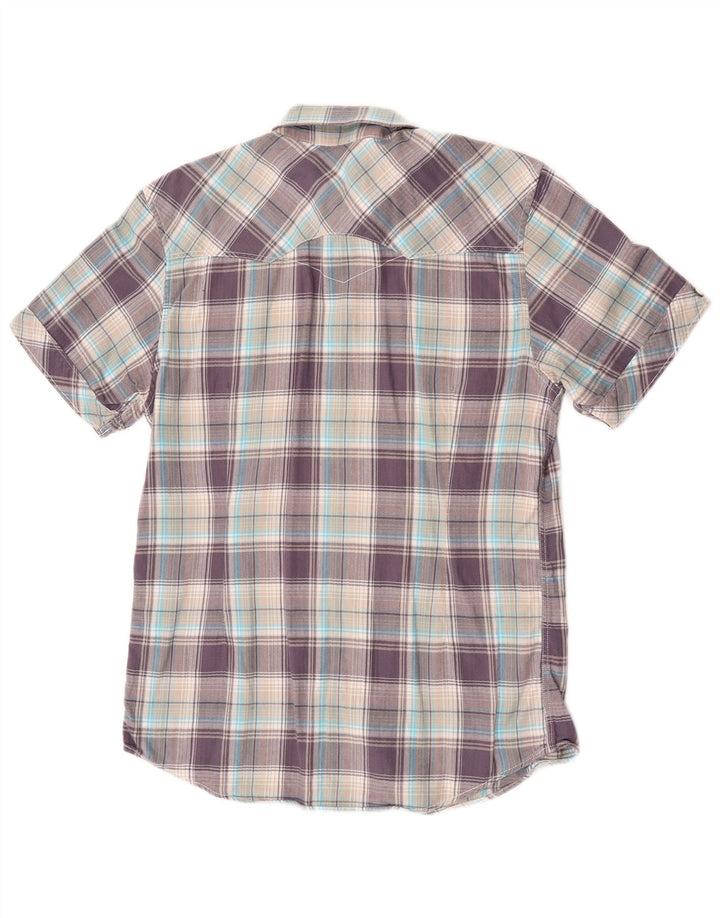 Camicia a maniche corte da uomo Levi's in cotone a quadri viola medio