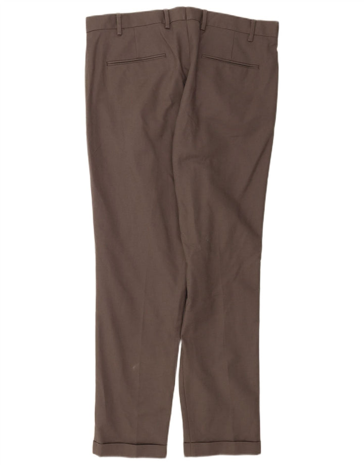 Pantaloni da abito slim da uomo Marks & Spencer W36 L31 in cotone grigio