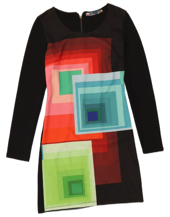 Desigual Abito basic da donna UK 12 Poliestere geometrico nero medio