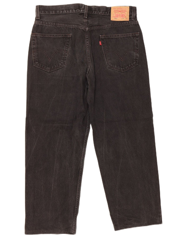 Jeans dritti Levi's da uomo 550 vestibilità rilassata W36 L27 cotone nero