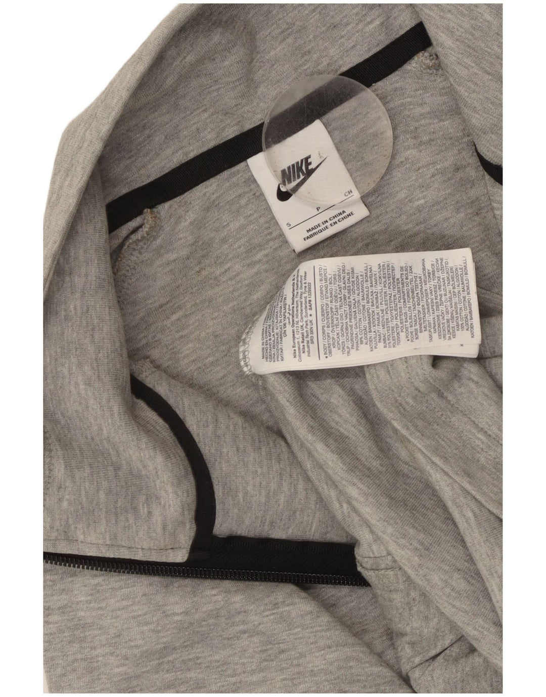 NIKE Felpa corta oversize da donna, maglione UK 10 piccolo grigio chiazzato