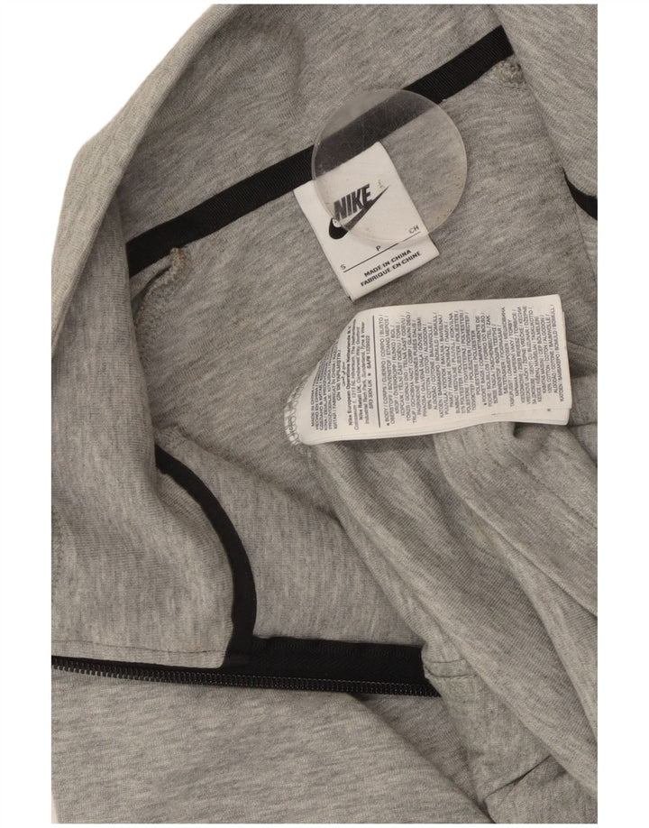 NIKE Felpa corta oversize da donna, maglione UK 10 piccolo grigio chiazzato