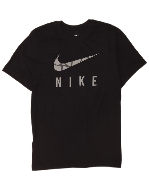 T-shirt grafica Nike Dri Fit da uomo, piccola, in cotone nero