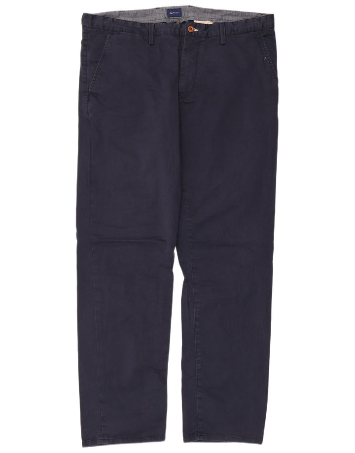 Pantaloni chino dritti da uomo GANT W40 L34 cotone blu navy