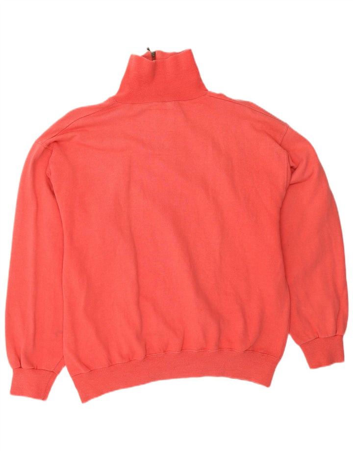 Felpa da donna con collo con zip CHAMPION, maglione UK 14, cotone rosso medio