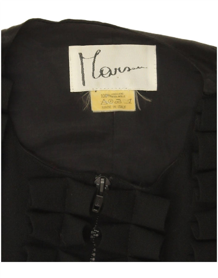 Gilet da donna vintage UK 16 piccolo in lana nera