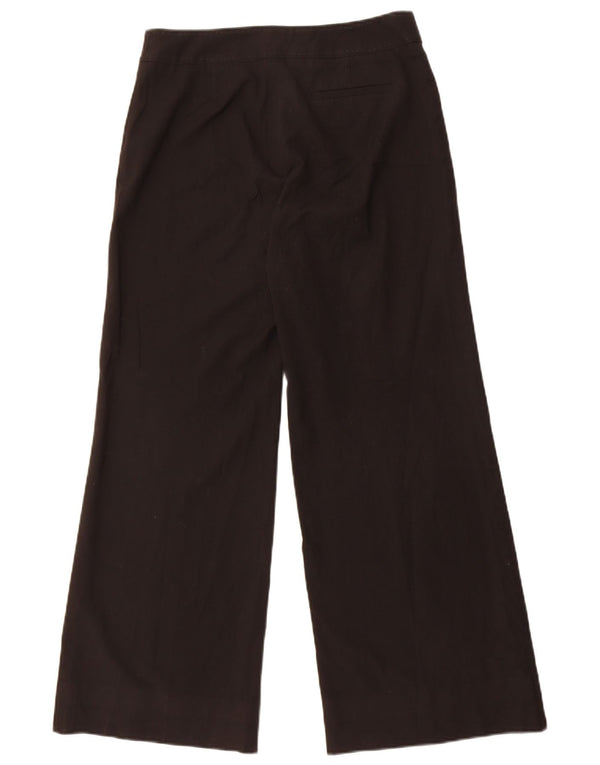 Pantaloni casual a gamba larga da donna Oasis UK 10 Small W28 L28 Poliestere nero