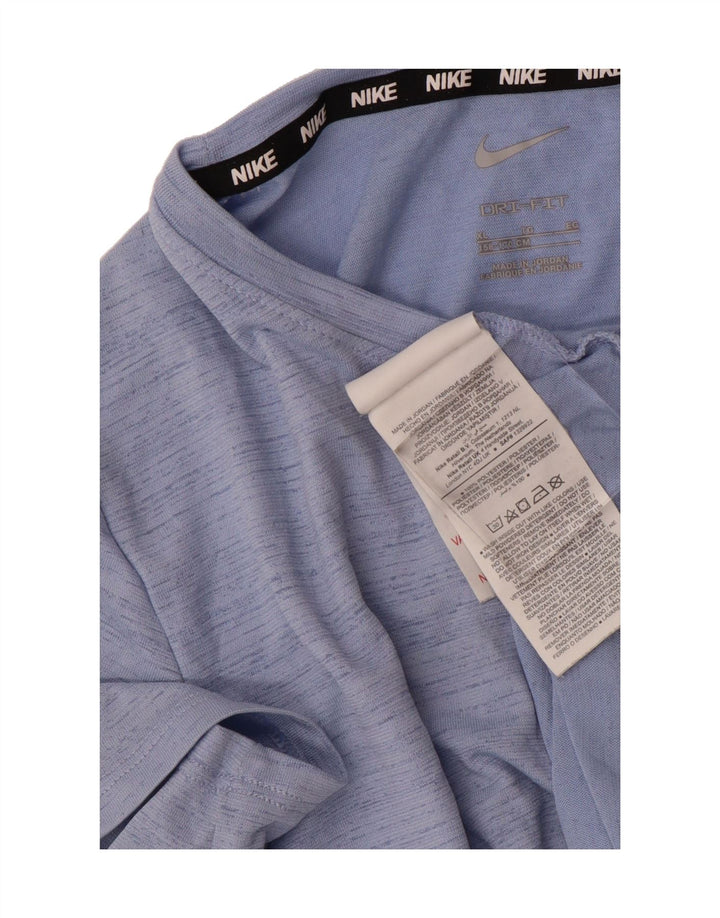 NIKE Boys T-Shirt Top 13-14 Years XL  Blue Pinstripe Polyester Vintage Nike and Second-Hand Nike from Messina Hembry 