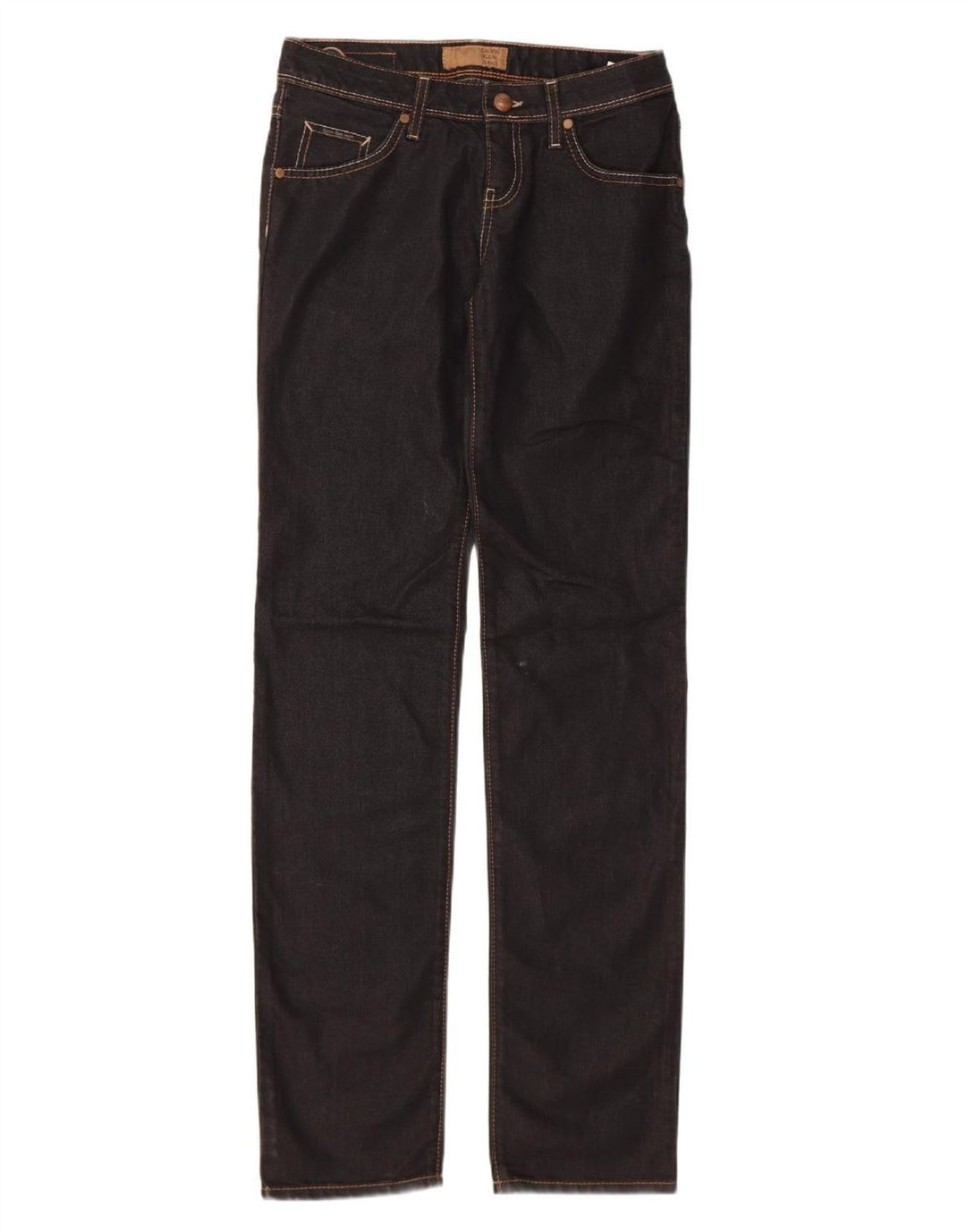 CALVIN KLEIN Womens Straight Jeans W26 L34 Black Cotton