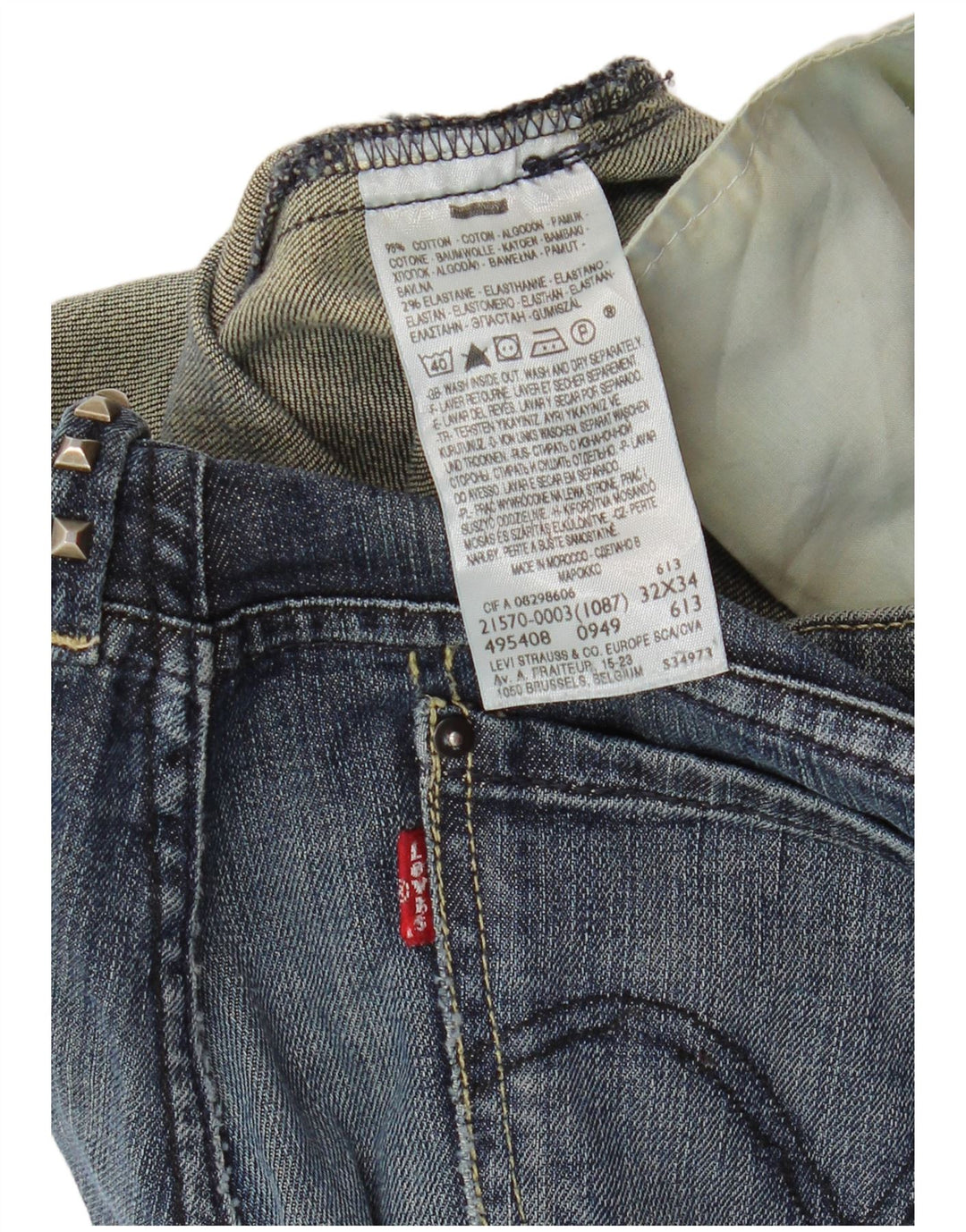Jeans dritti da donna Levi's W32 L30 cotone blu