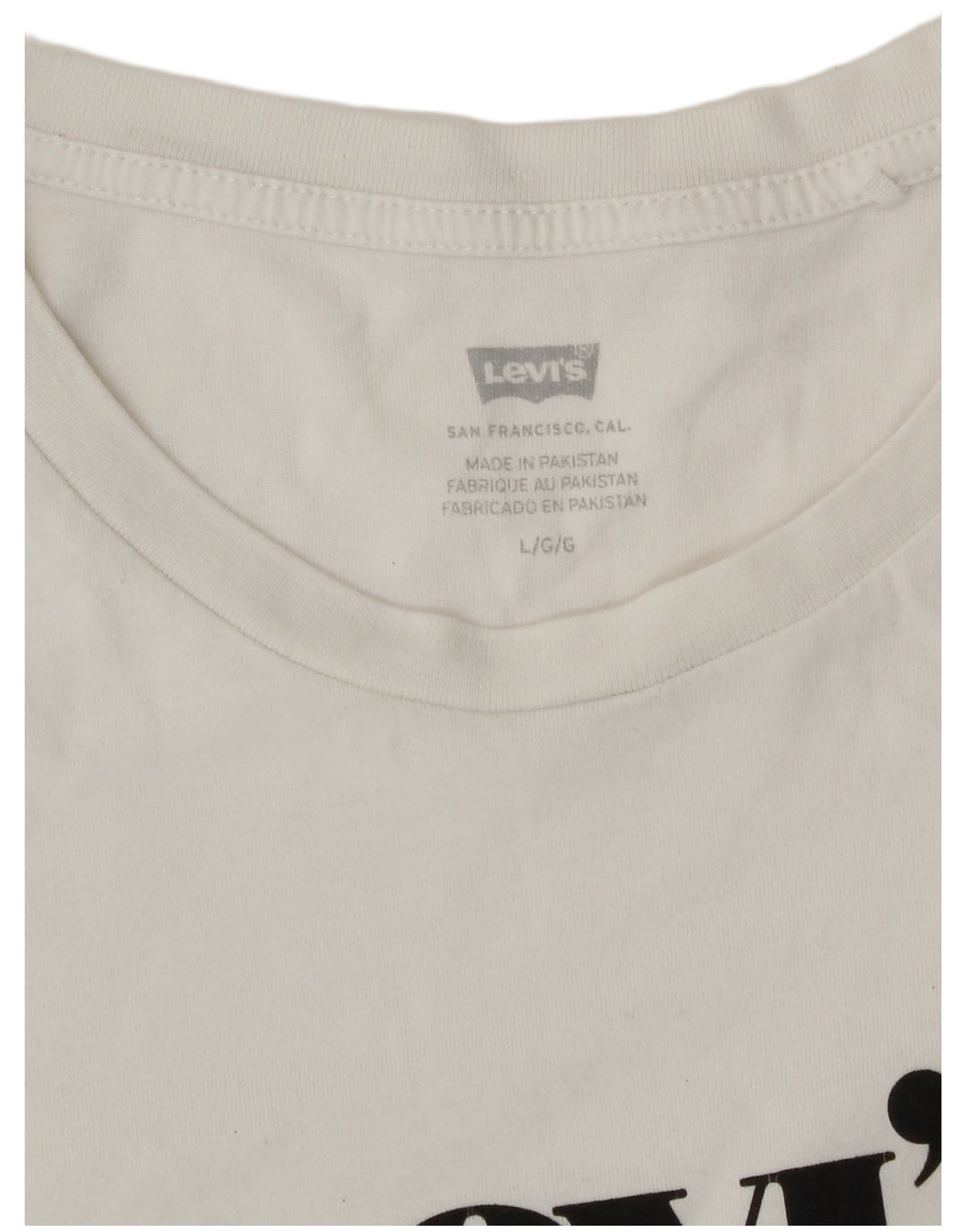 T-shirt grafica da donna Levi's Top UK 16 grande bianca
