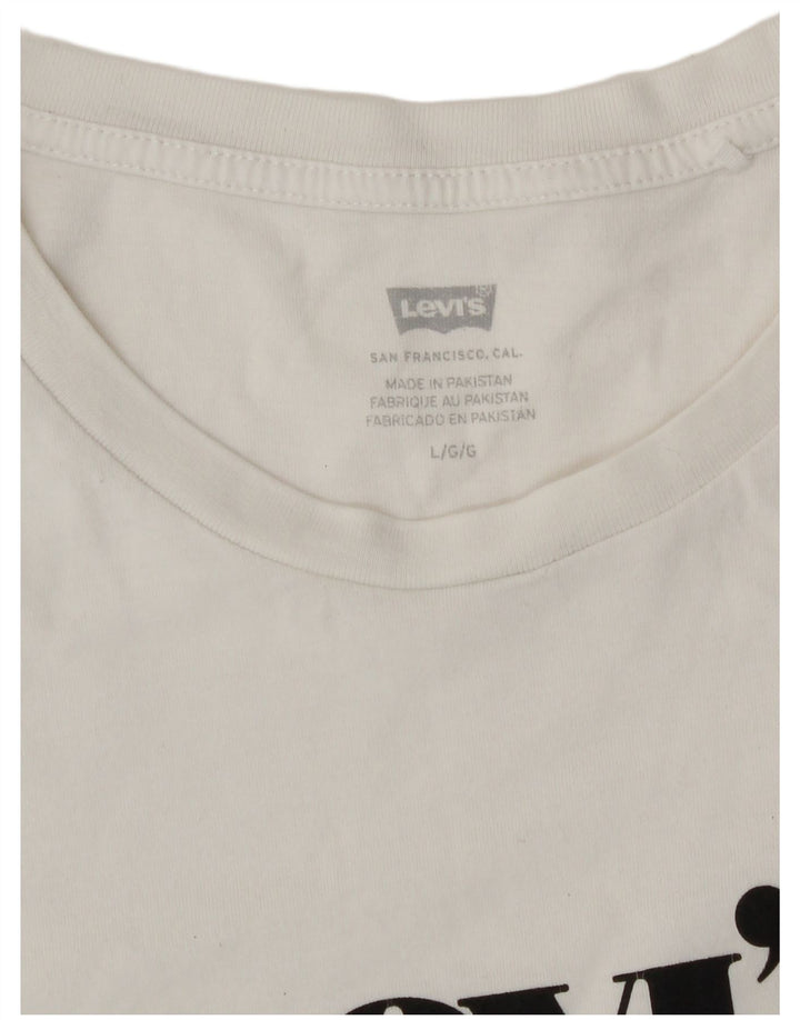 T-shirt grafica da donna Levi's Top UK 16 grande bianca