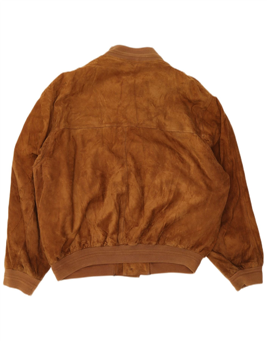 Giubbotto bomber vintage in pelle scamosciata da uomo IT 56 3XL Marrone