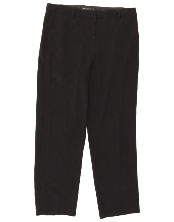 Pantaloni casual slim da donna Marks & Spencer UK 12 medi W32 L28 neri
