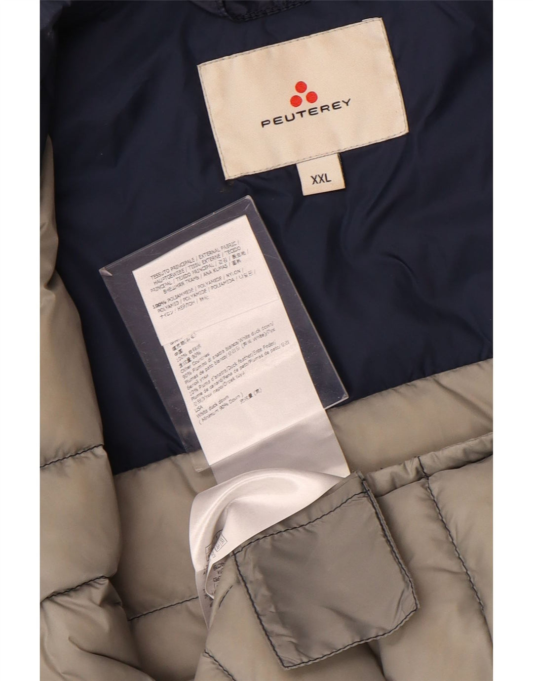 PEUTEREY Giacca trapuntata da uomo UK 44 2XL Nylon blu navy