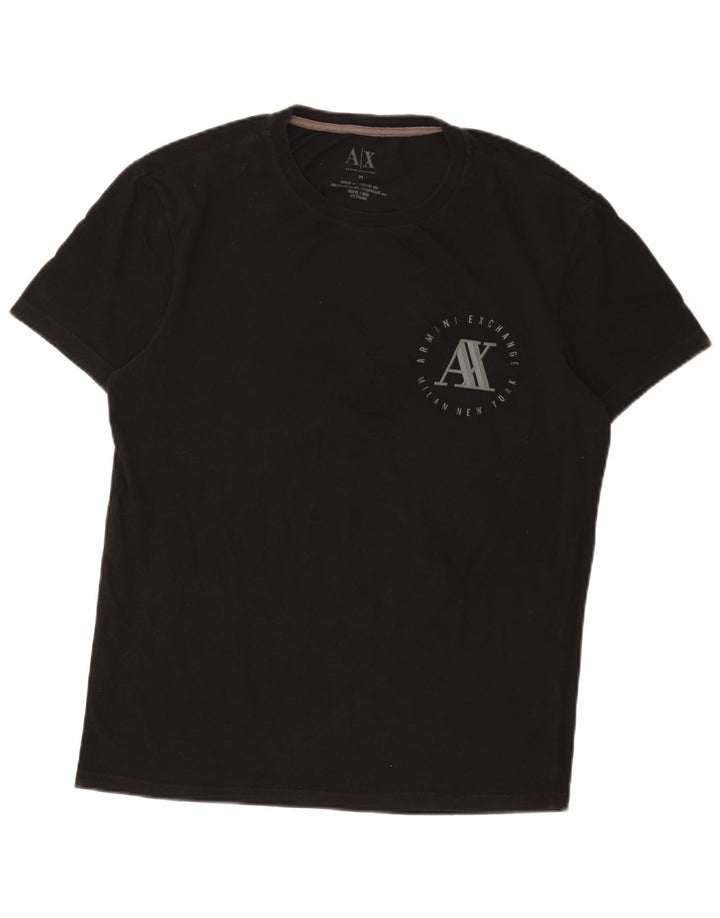 T-shirt grafica da uomo Armani Exchange Top in cotone nero medio