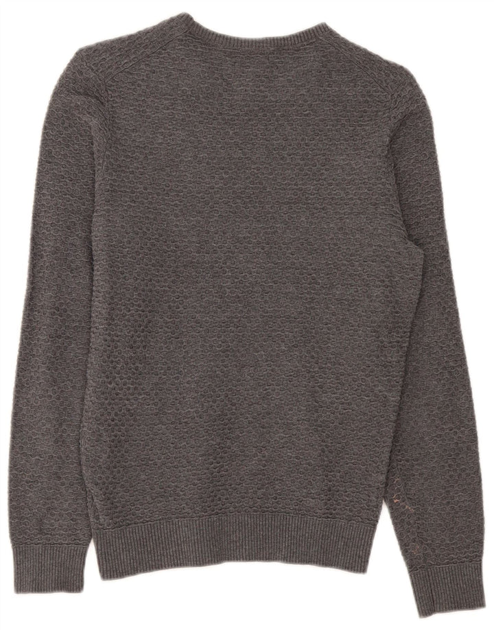 Massimo Dutti Maglione da uomo con scollo a barchetta piccolo in cotone grigio