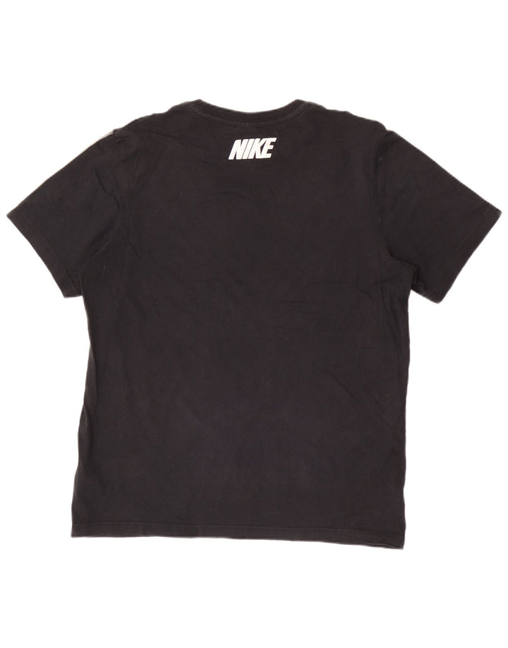 T-shirt grafica da uomo Nike Top Large in cotone color block nero