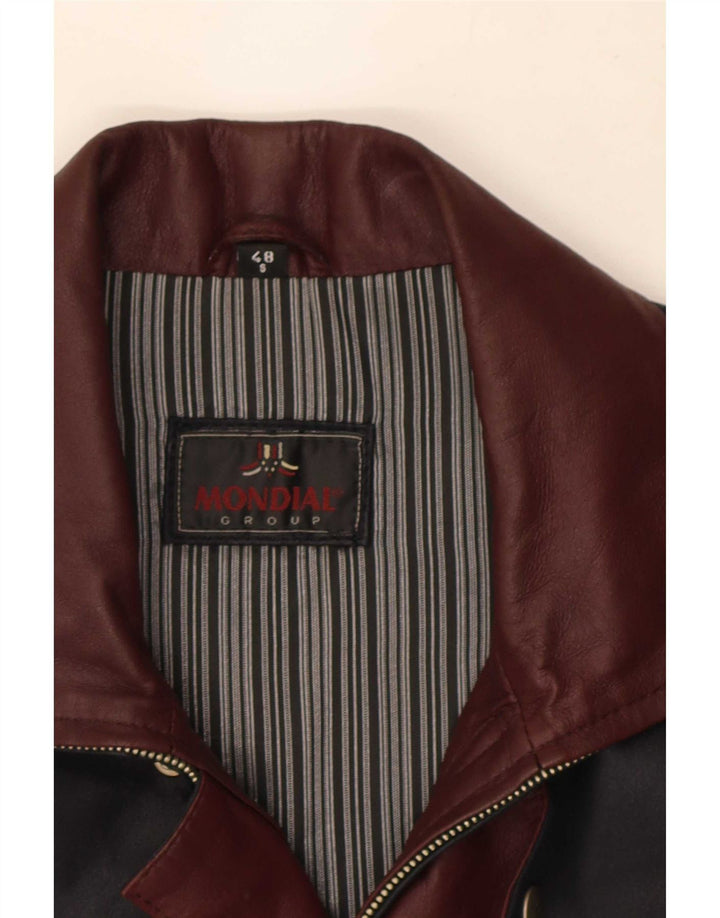 Giacca in pelle da uomo Mondial IT 48 Small in pelle color block nera