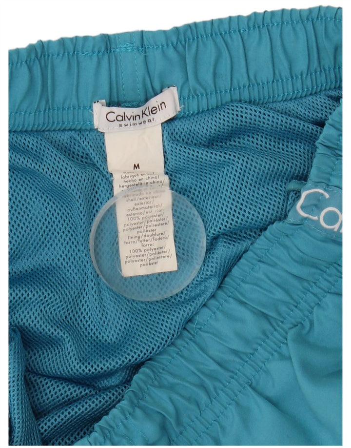 Pantaloncini da bagno grafici da uomo Calvin Klein poliestere blu medio