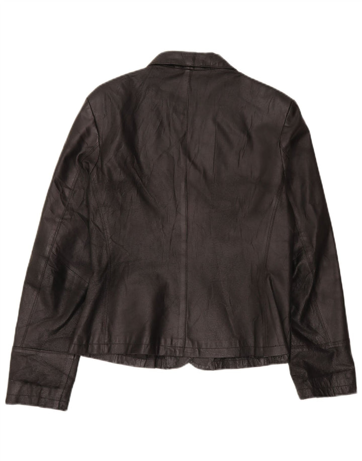 Giacca blazer in pelle da donna a 2 bottoni J.J.Scott IT 46 Large Nera
