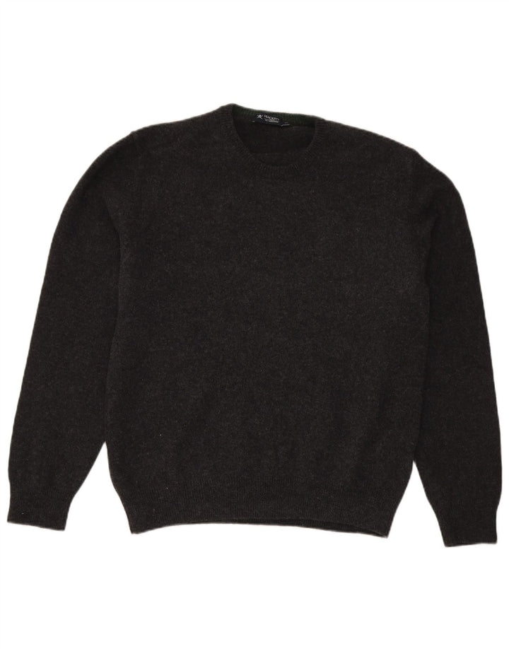 Maglione maglione girocollo da uomo Hackett XL in lana grigia