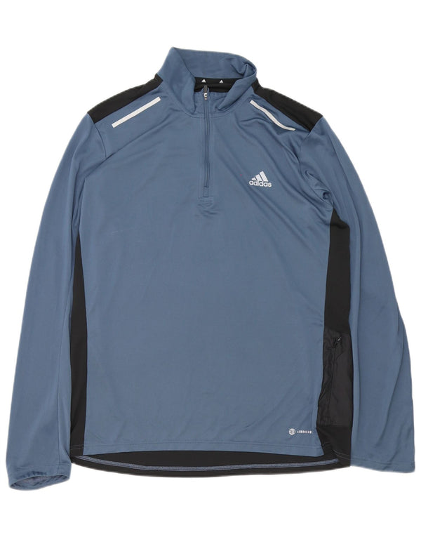 Adidas Uomo Aeroready Pullover Tuta Top Large Blu Navy Colourblock