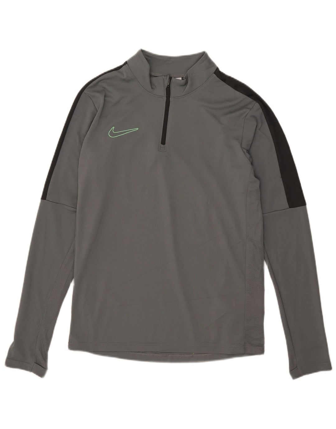 Top della tuta da ginnastica Nike Dri Fit con collo e zip da uomo, piccolo, color grigio
