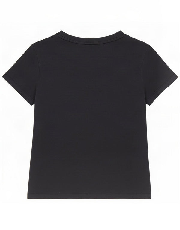Calvin Klein Jeans T-shirt grafica da donna UK 12 Medium Nero