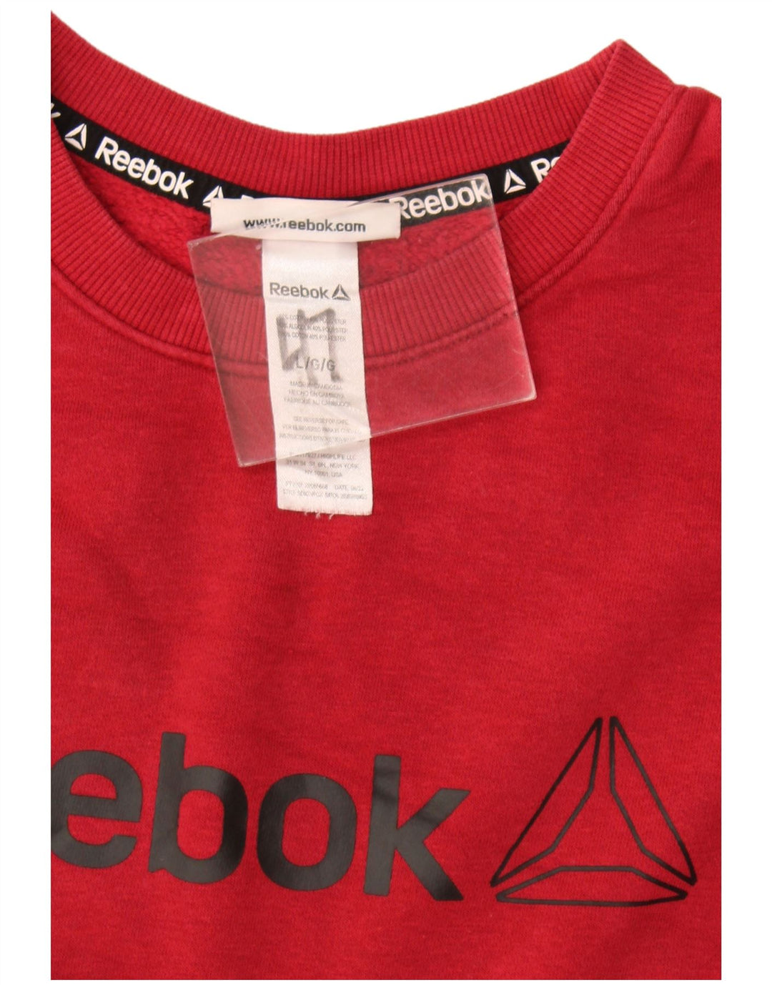 Felpa grafica da uomo Reebok maglione grande in cotone bordeaux