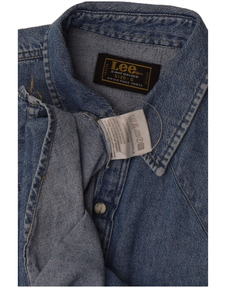 Camicia in denim da uomo Lee piccola in cotone blu