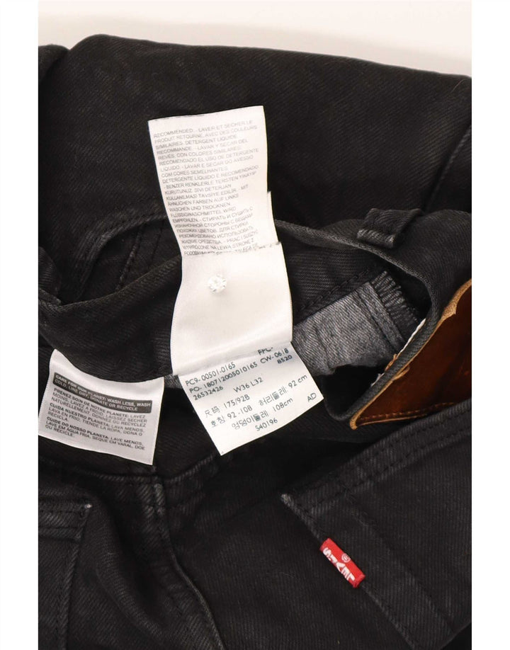 Jeans dritti da uomo Levi's W36 L32 cotone nero