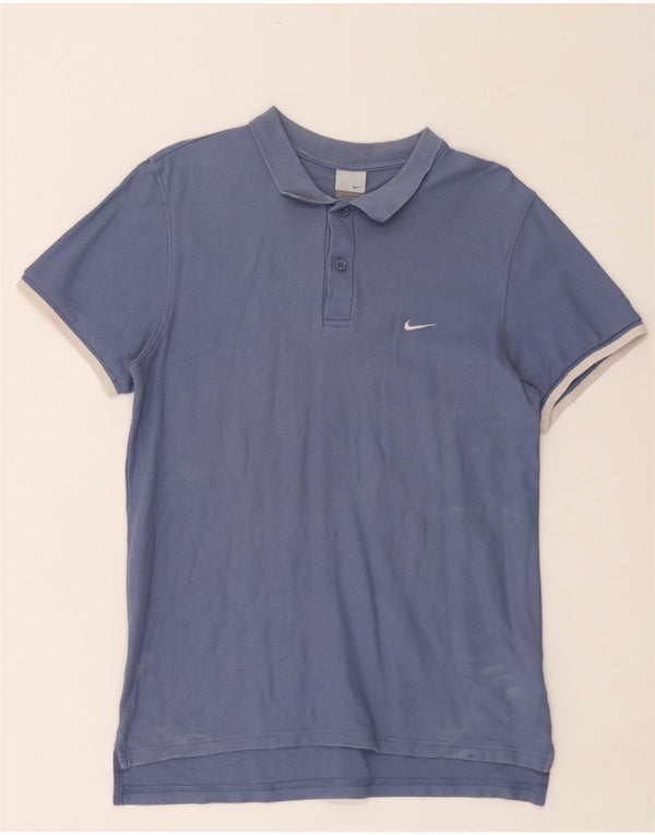 Nike Mens Polo Shirt Large Blue Cotton