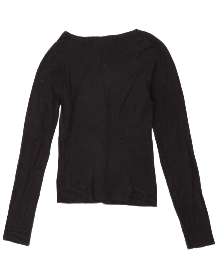 Maglione cardigan corto da donna Zara UK 8 piccolo rayon nero
