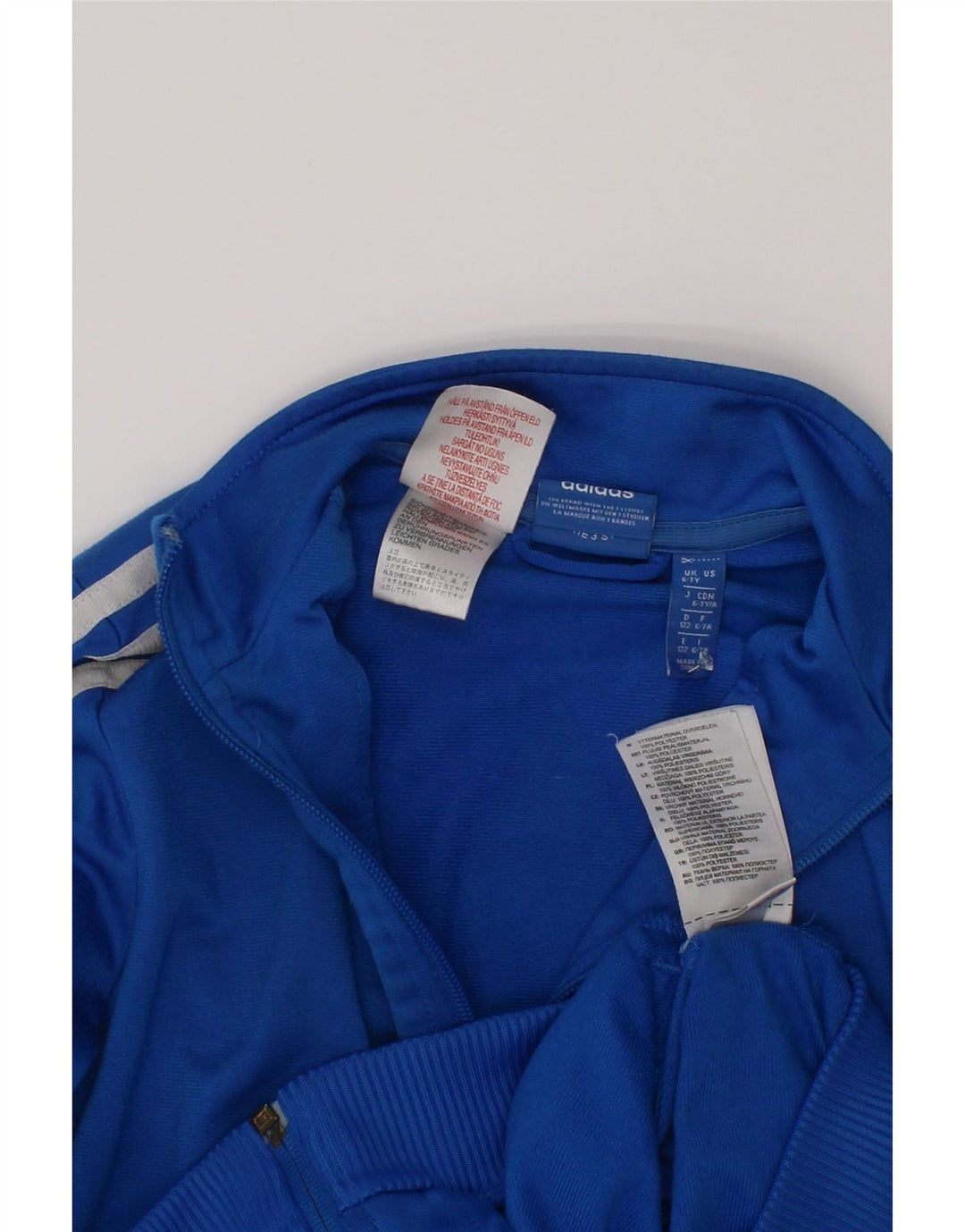 Giacca da ginnastica grafica da ragazzo Adidas 6-7 anni in poliestere blu