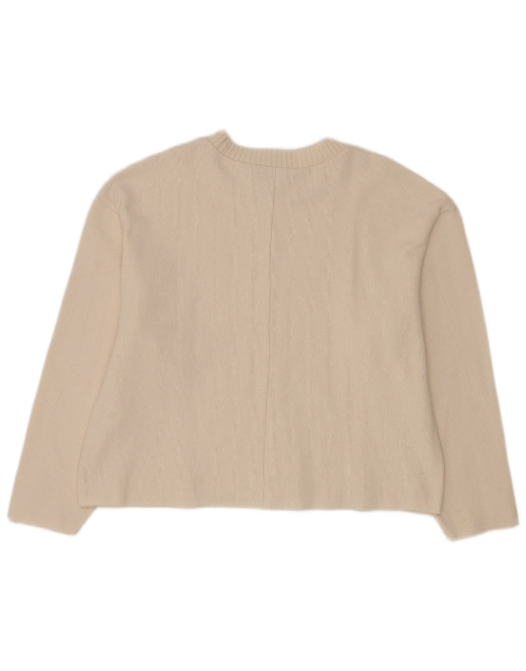 Maglione maglione girocollo da donna Zara UK 14 Poliestere bianco medio