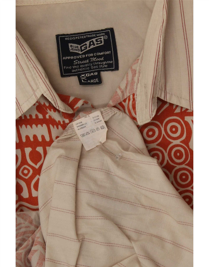 Camicia a maniche corte da uomo Gas 2XL Cotone patchwork arancione