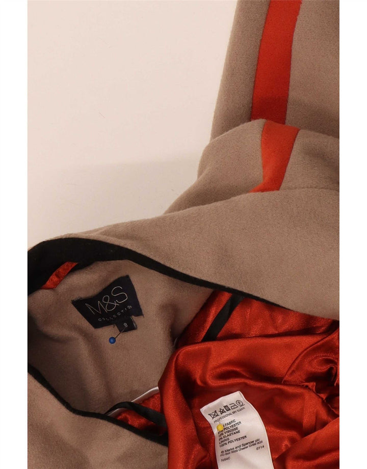 Soprabito aperto da donna Marks & Spencer UK 8 piccolo poliestere color block beige