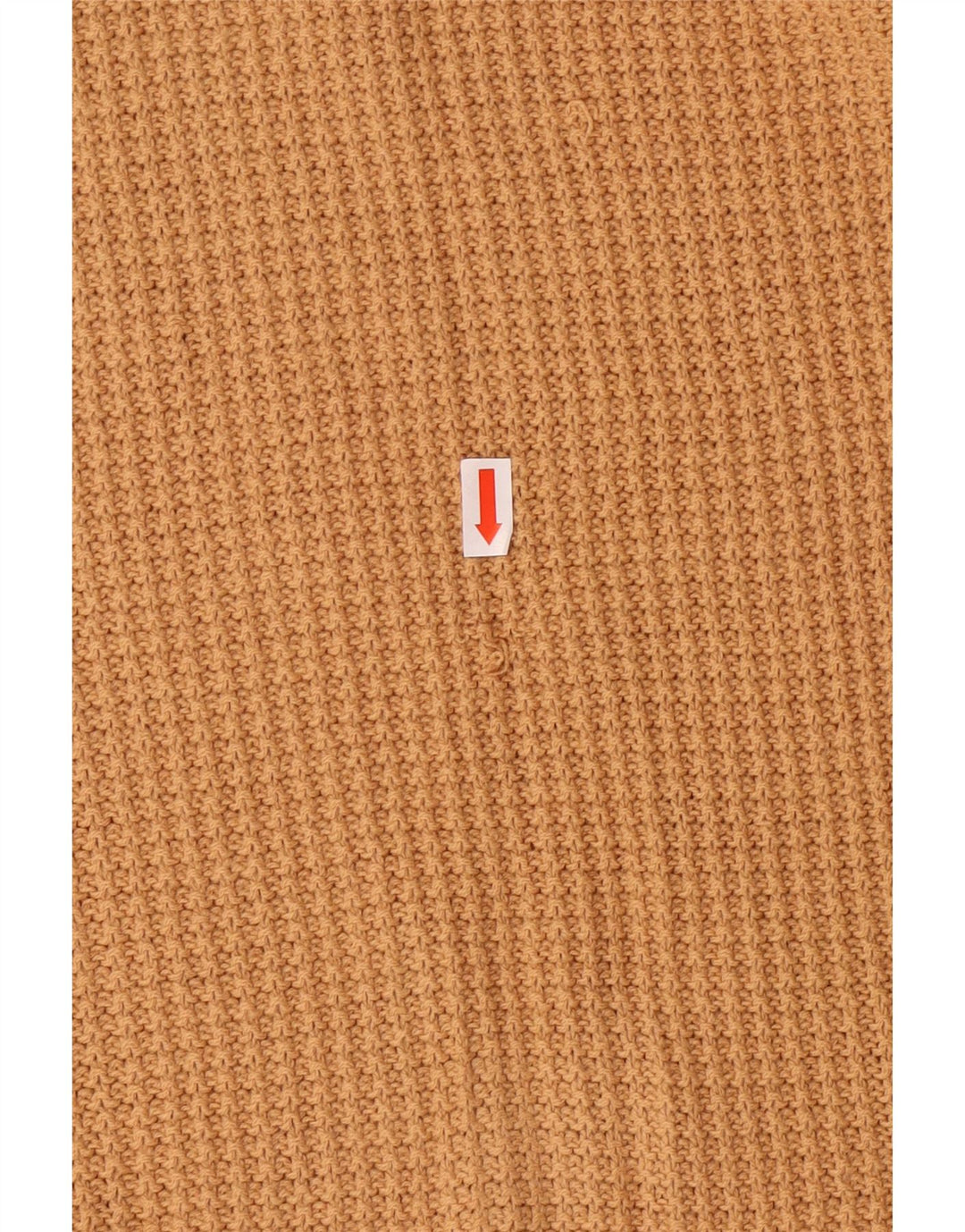 Maglione maglione con scollo a V da donna VINTAGE UK 10 Piccolo marrone geometrico