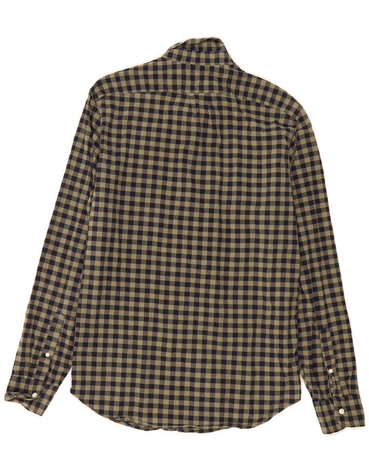 J. CREW Mens Stretch Shirt Medium Green Check Cotton Vintage J. Crew and Second-Hand J. Crew from Messina Hembry 