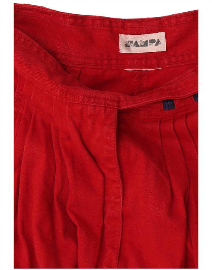 Pantaloni casual con ancoraggio da donna vintage W24 L29 Rossi