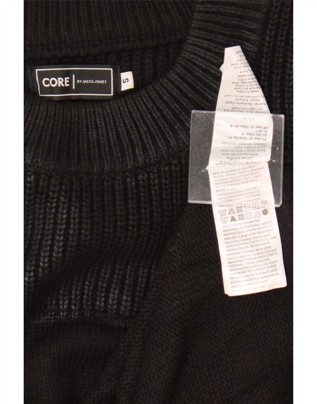 Maglione maglione girocollo da uomo Jack & Jones piccolo acrilico nero