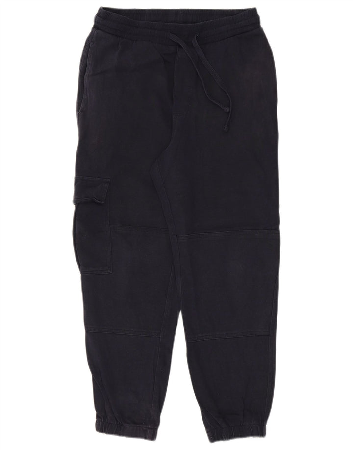 Pantaloni da tuta cargo Zara da uomo, pantaloni da jogging, piccoli, in cotone blu navy