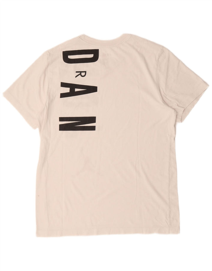 T-shirt grafica da uomo con vestibilità standard Jordan, top in cotone bianco medio