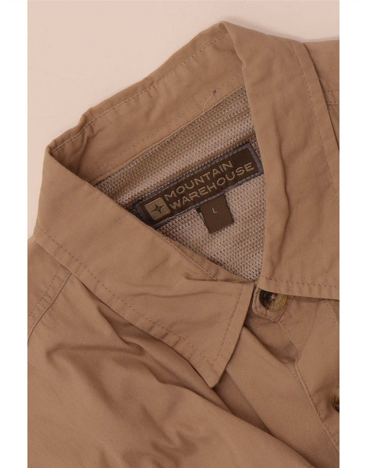 Camicia da uomo a maniche corte, vestibilità regolare, Mountain Warehouse, grande, beige