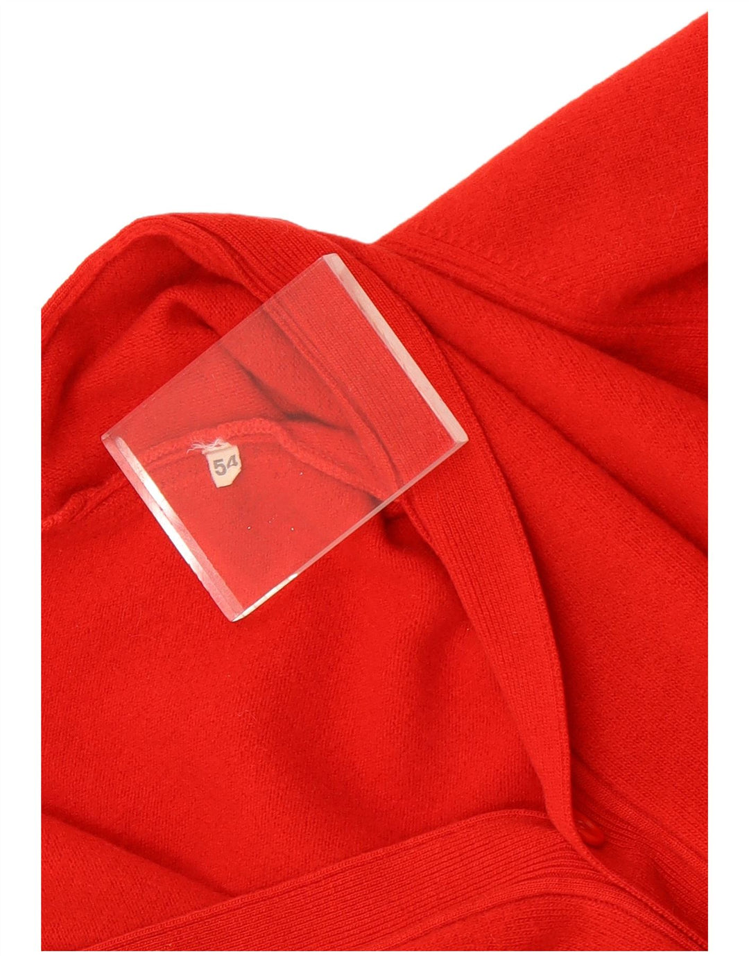 Maglione cardigan vintage da donna IT 54 3XL Rosso