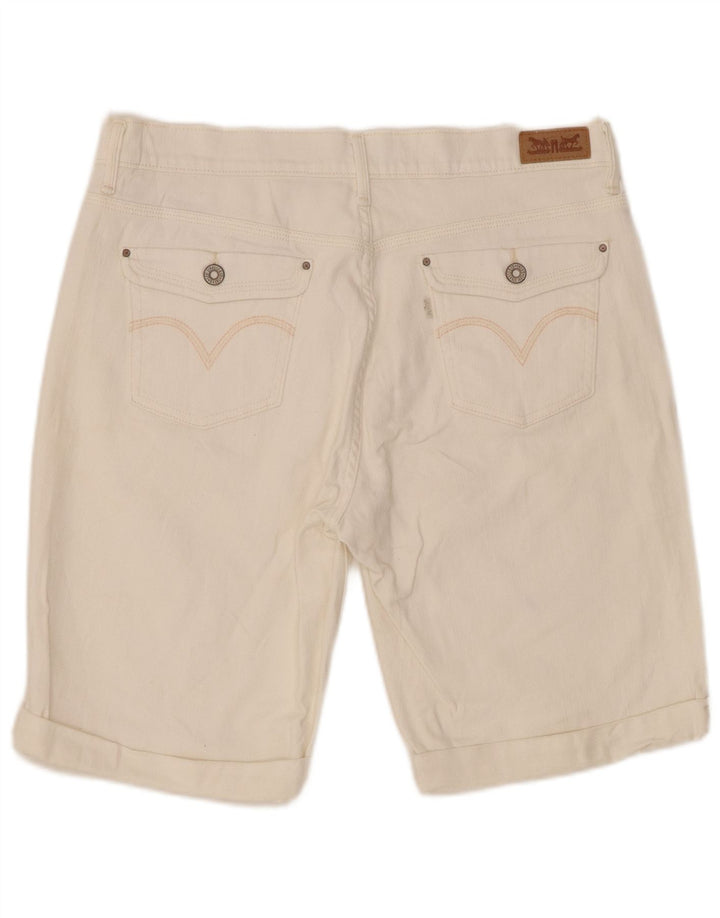 Pantaloncini di jeans da donna Levi's US 10 Large W30 bianco sporco