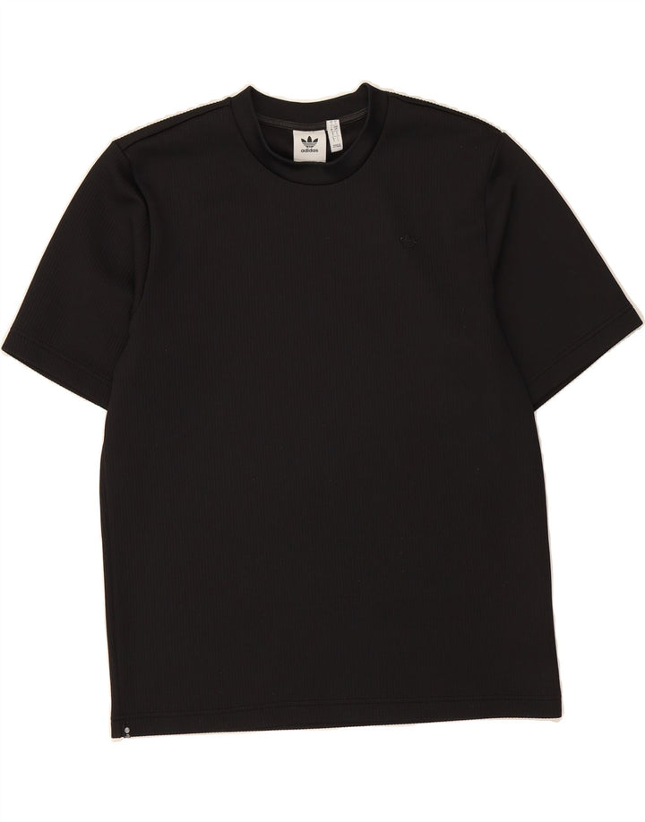 ADIDAS Mens T-Shirt Top Small Black Polyester Vintage Adidas and Second-Hand Adidas from Messina Hembry 