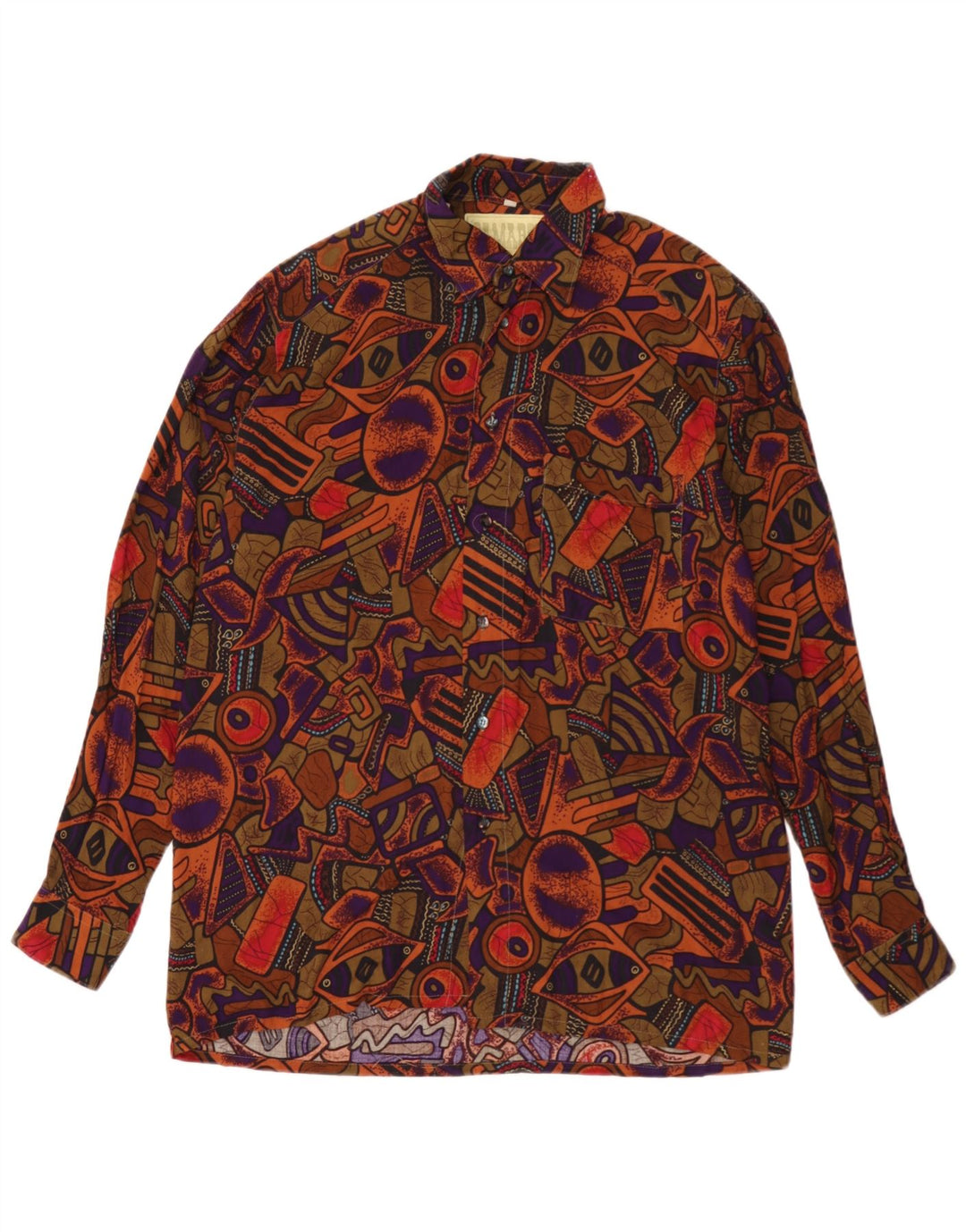 Camicia da uomo Camargue con motivo astratto taglia 39/40 media multicolore
