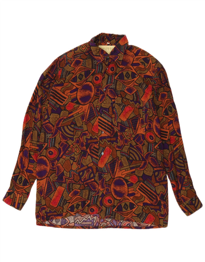 Camicia da uomo Camargue con motivo astratto taglia 39/40 media multicolore